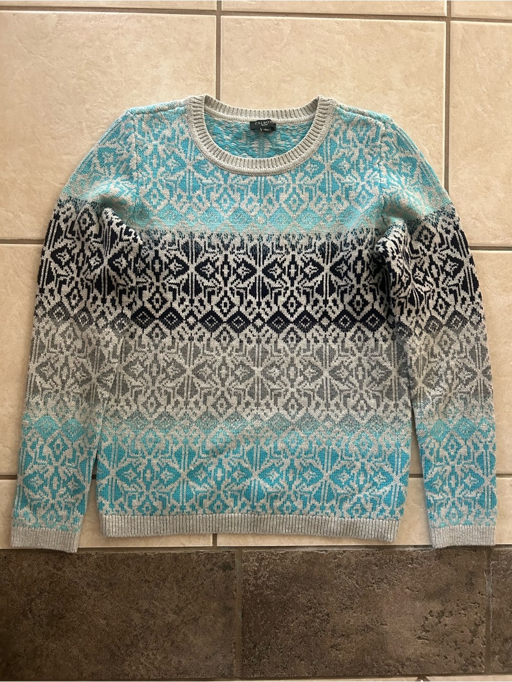 Talbots Fair Isle Crewneck Wool-blend Sweater